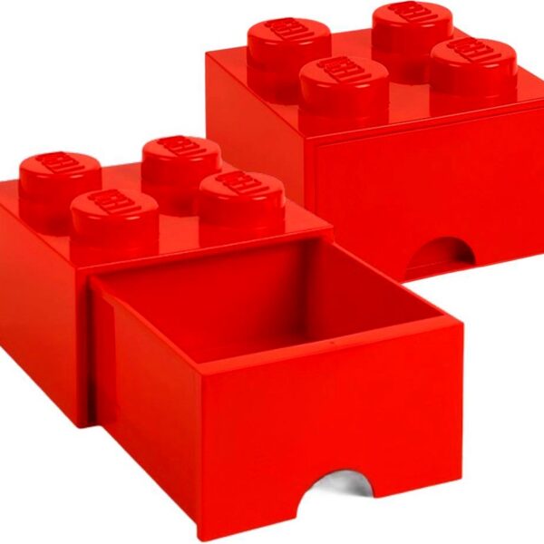 LEGO pojemnik 4 szuflada na klocki zabawki czerwony