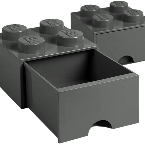 Pojemnik Lego ciemnoszary 4 szuflada na klocki zabawki