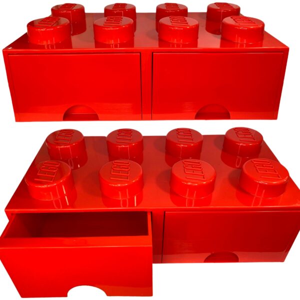 Pojemnik lego 8 szuflada czerwony na klocki prezent