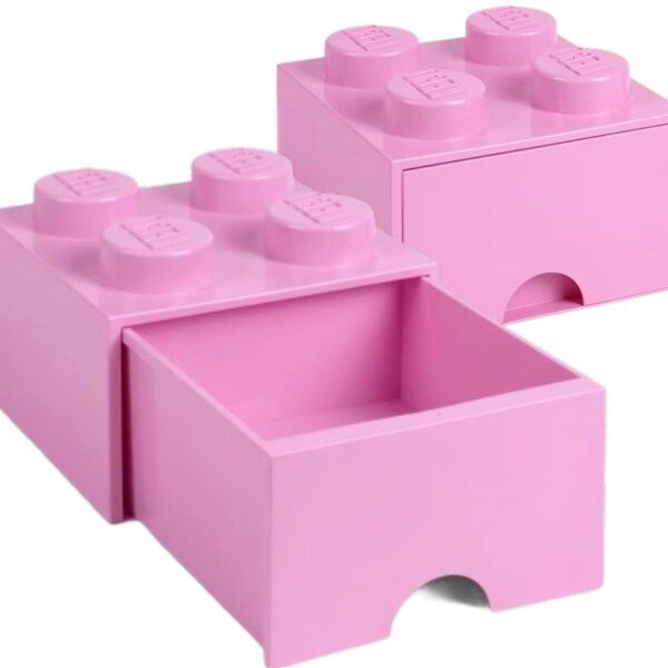 Pojemnik Lego 4 szuflada jasnoróżowy na klocki zabawki