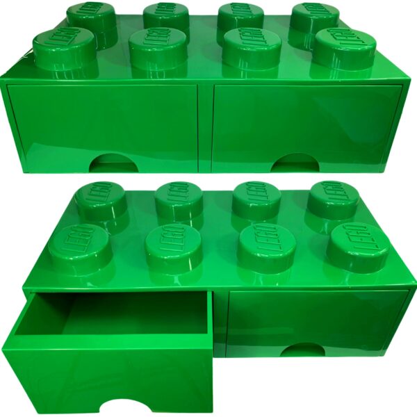 Pojemnik LEGO 8 szuflada zielony na klocki prezent