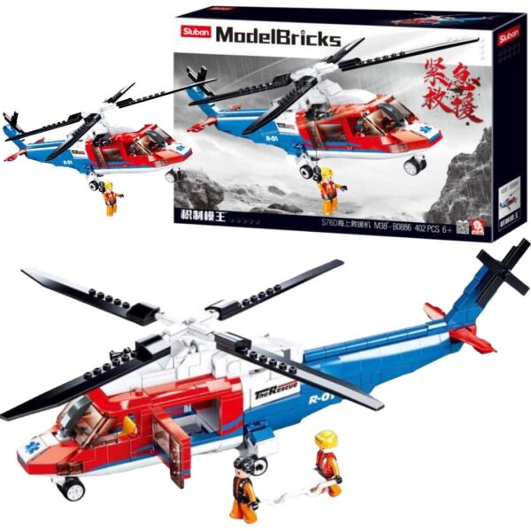 KLOCKI SLUBAN HELIKOPTER RATUNKOWY 402 MODELBRICKS