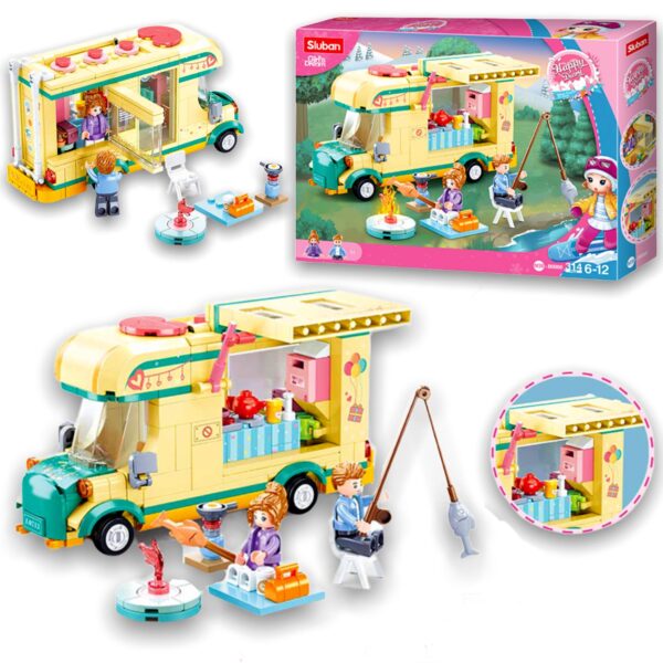 KLOCKI SLUBAN CAMPER SAMOCHÓD PIKNIK GIRLS 314 3D