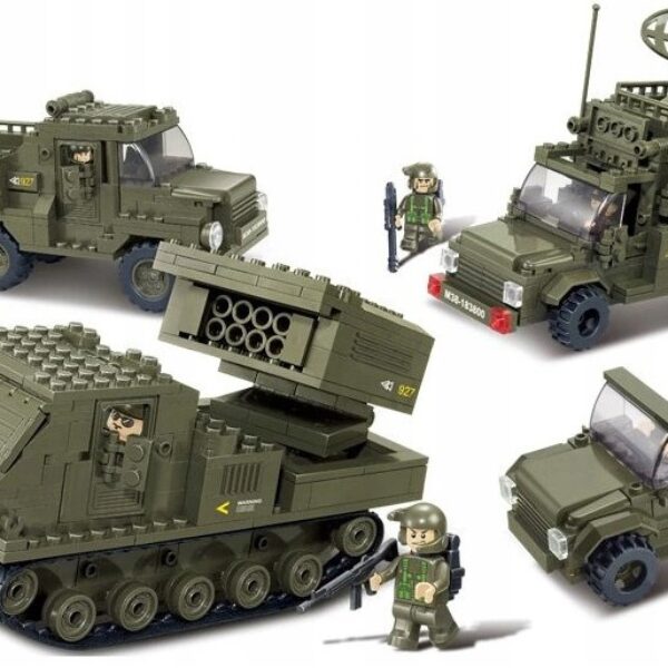 Klocki Sluban WOJSKO DUŻY ZESTAW POJAZDÓW 864 el pasuje do lego