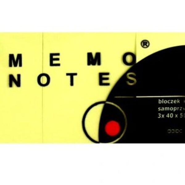 Karteczki samoprzylepne MEMO notes 3 szt 40x50mm
