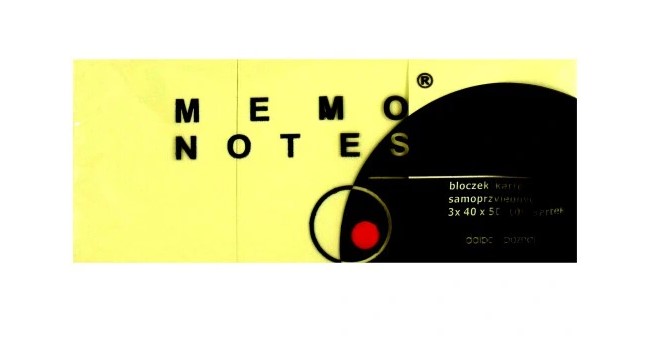 Karteczki samoprzylepne MEMO notes 3 szt 40x50mm