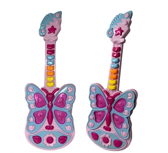 Gitara dla Dzieci Motyl zabawkowa dźwięk światło