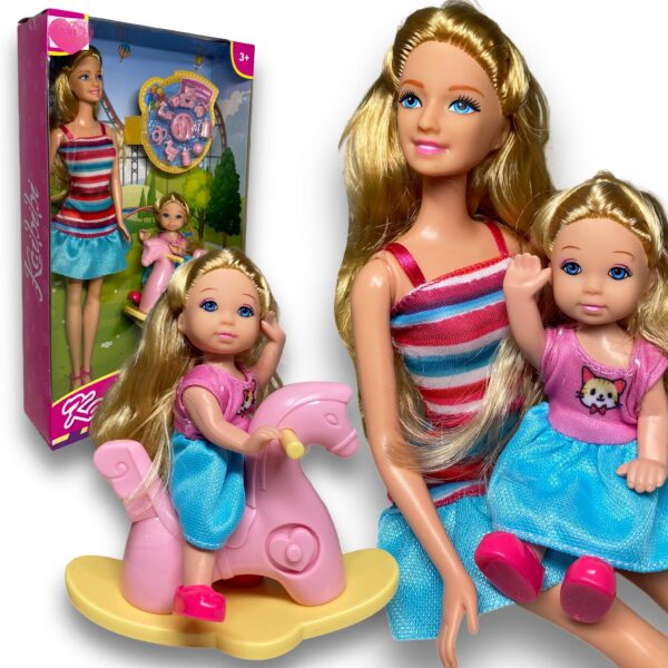 LALKA BARBIE Z CÓRKĄ KONIK NA BIEGUNACH